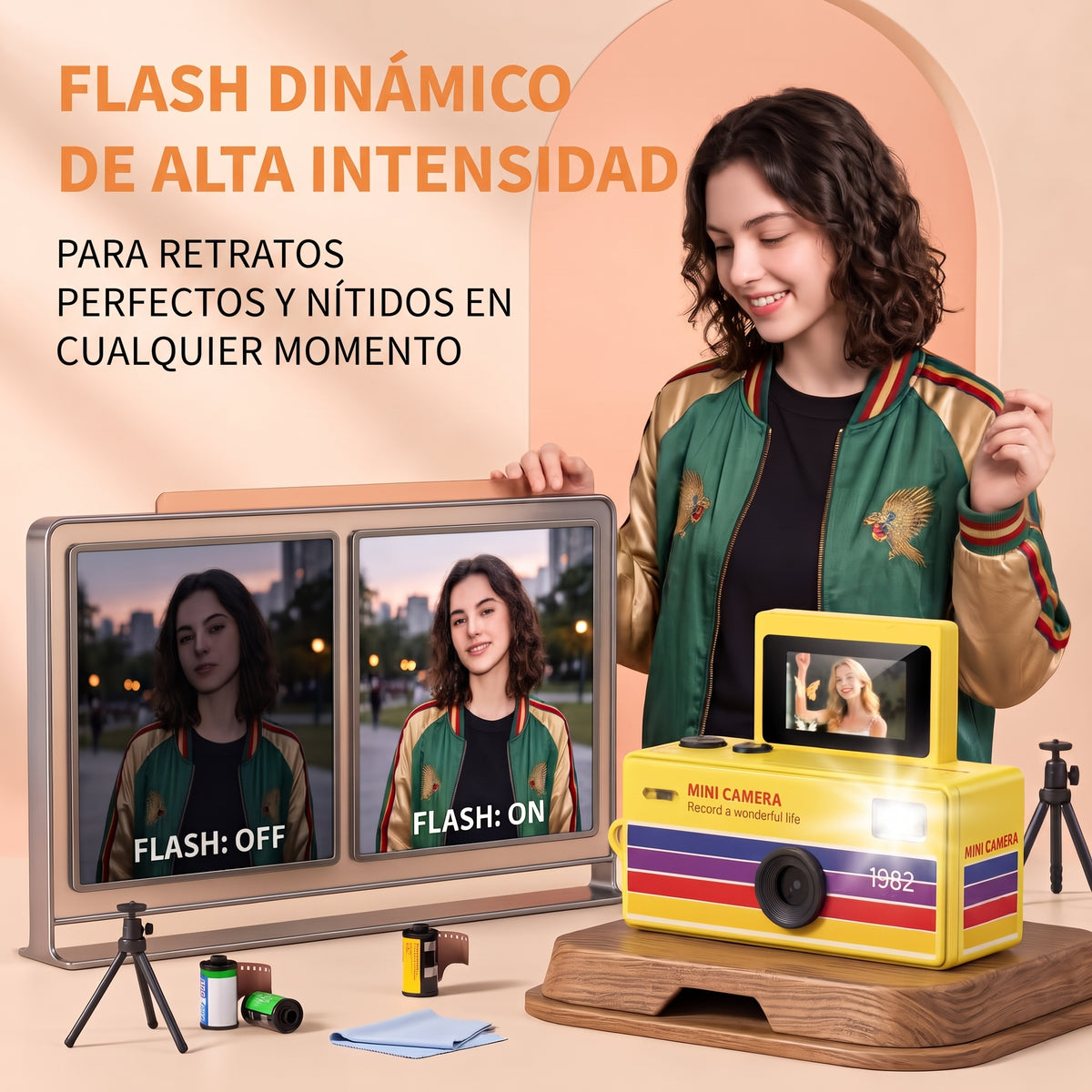 PocketPixel Retro — Mini Cámara Llavero HD con Pantalla Abatible